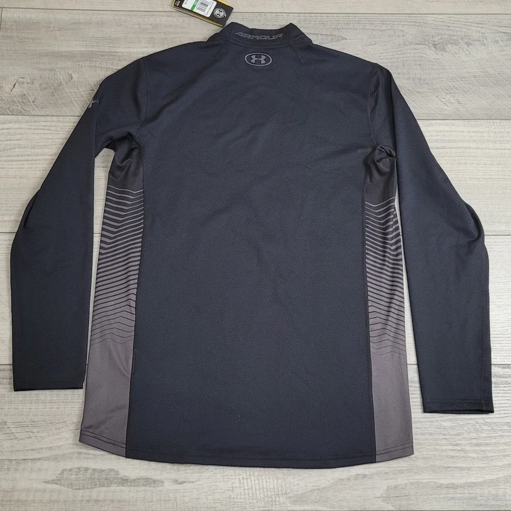 👕NWT Under Armour Shirt Mens L Black ColdGear Reactor Fitted Stretch Baselayer